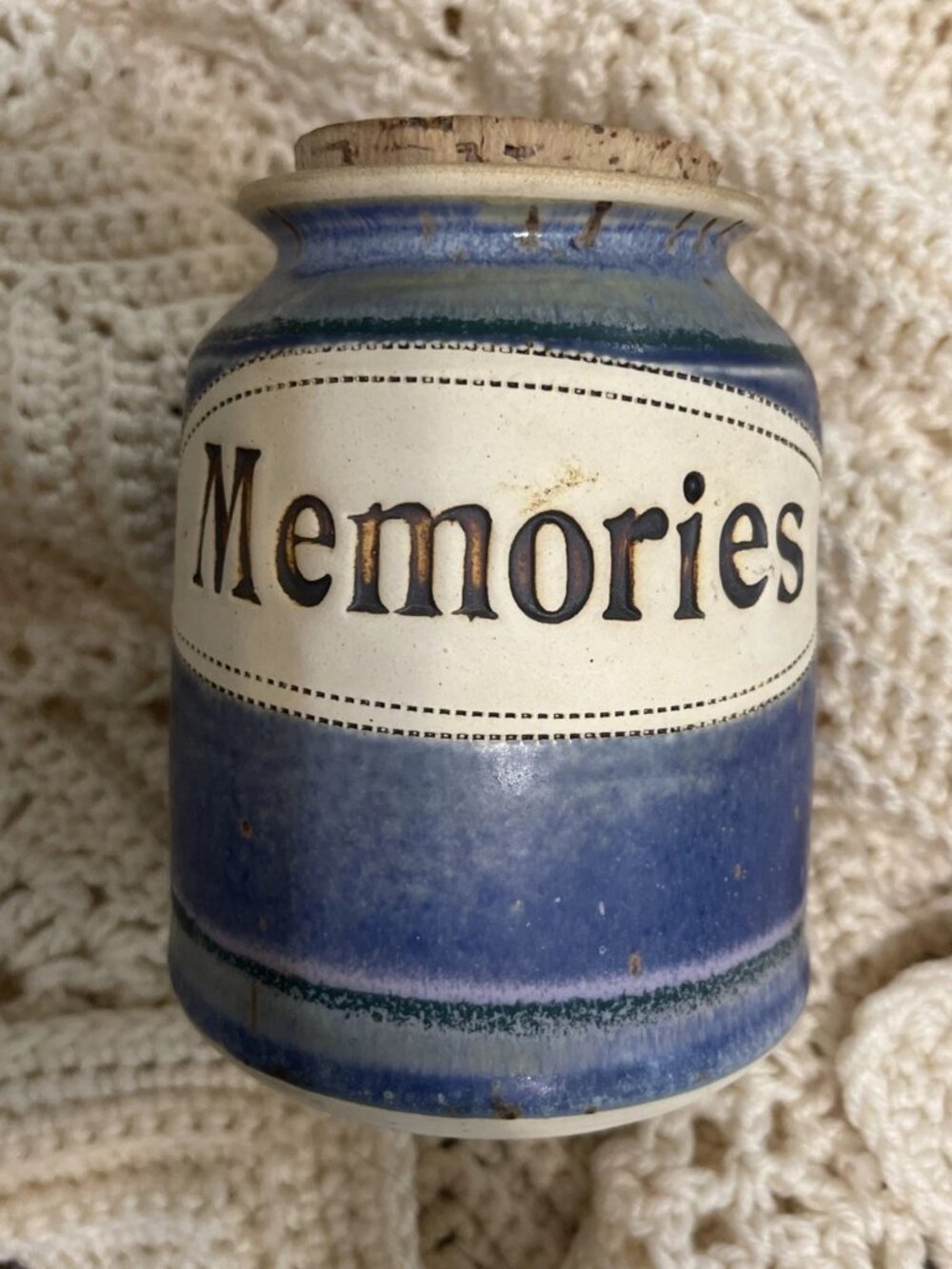 Dr. Brophy's Memories Cork Lid Jar- Vintage Ceramic Container